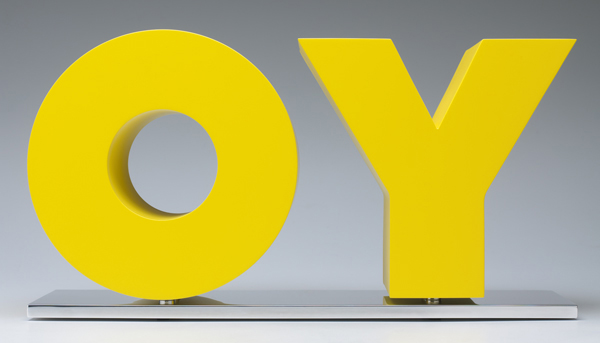 OY/YO, 2011, Acrylic polyurethane aluminum on polished aluminum base 10 1/2 x 20 x 6 inches (26.7 x 50.8 x 15.2 cm) Edition of 25