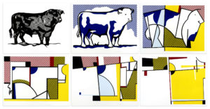 Roy Lichtenstein, Bull Profile Series, 1973, Complete portfolio of six lithographs, with screenprint and line-cut, 27 x 35 inches (68.6 x 88.9 cm), Edition of 100