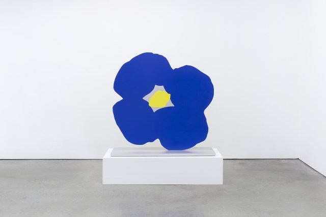 Blue Poppy Yellow Poppy, Nov 4, 2013, 2013, Aluminum and urethane paint on aluminum base 46 x 47 1/2 x 14 inches (116.8 x 120.7 x 35.6 cm) Edition of 12