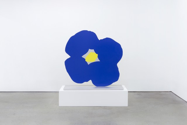 Blue Poppy Yellow Poppy, Nov 4, 2013, 2013, Aluminum and urethane paint on aluminum base 46 x 47 1/2 x 14 inches (116.8 x 120.7 x 35.6 cm) Edition of 12