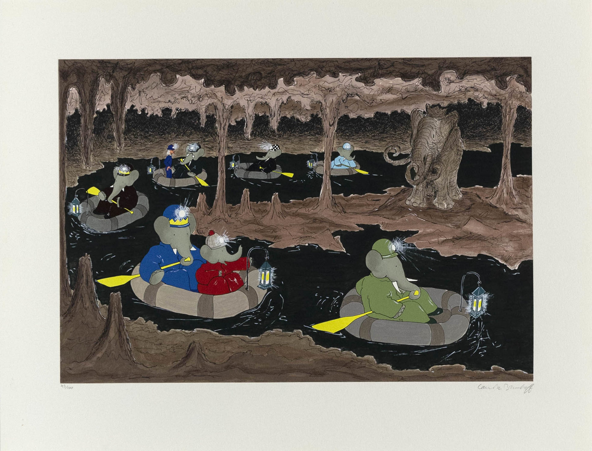 The Cave of the Mammoth, 1994, 37 color silkscreen, 22 3/4 x 29 1/4 inches (57.8 x 74.3 cm), Edition of 100