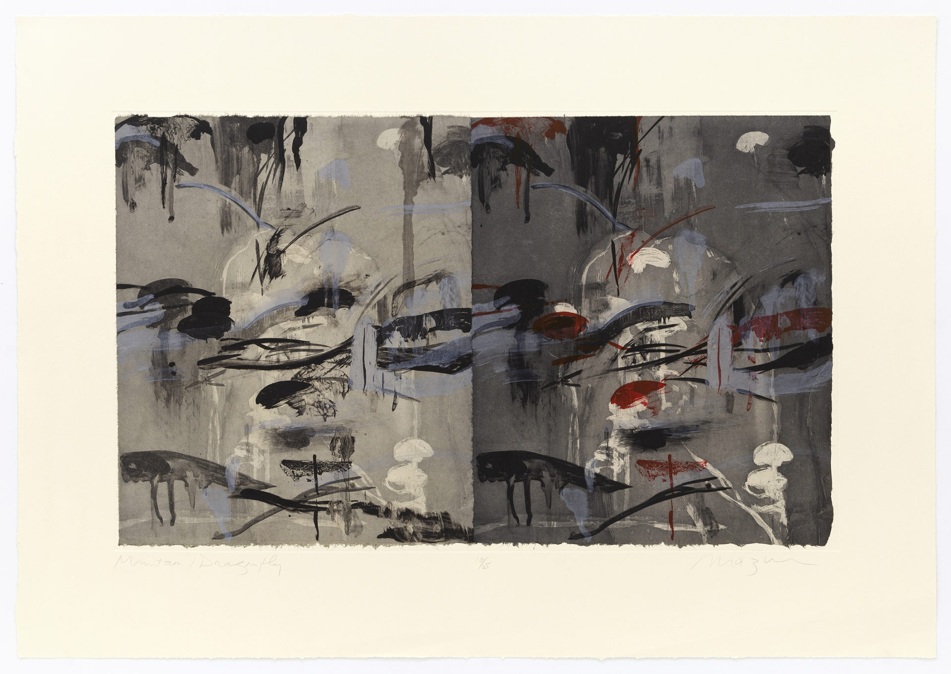 Dragonfly Mountain I, 1999, Intaglio, chine-collé, 27 x 38 inches (68.6 x 96.5 cm), Edition of 25