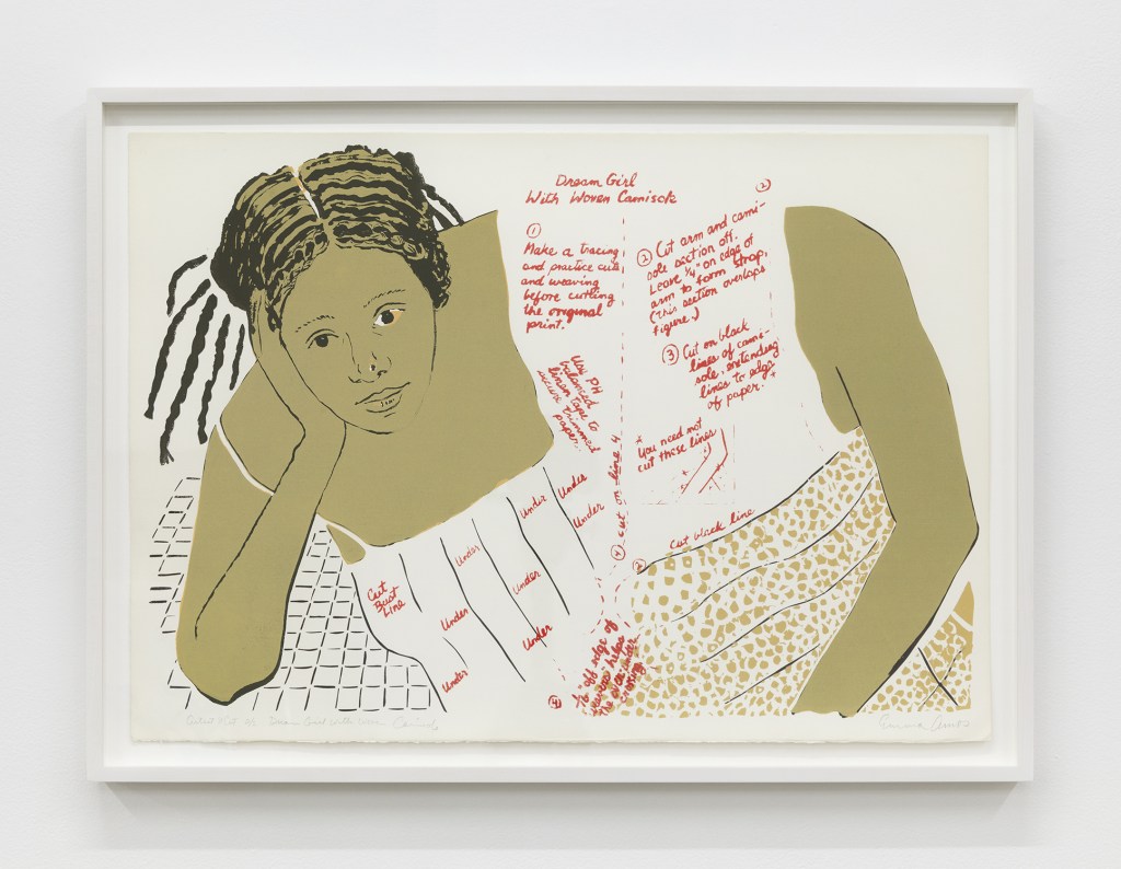 Dream Girl with Woven Camisole, 1978, Etching and silkscreen, 19 7/8 x 28 inches (50.5 x 71.1 cm), Edition of 7