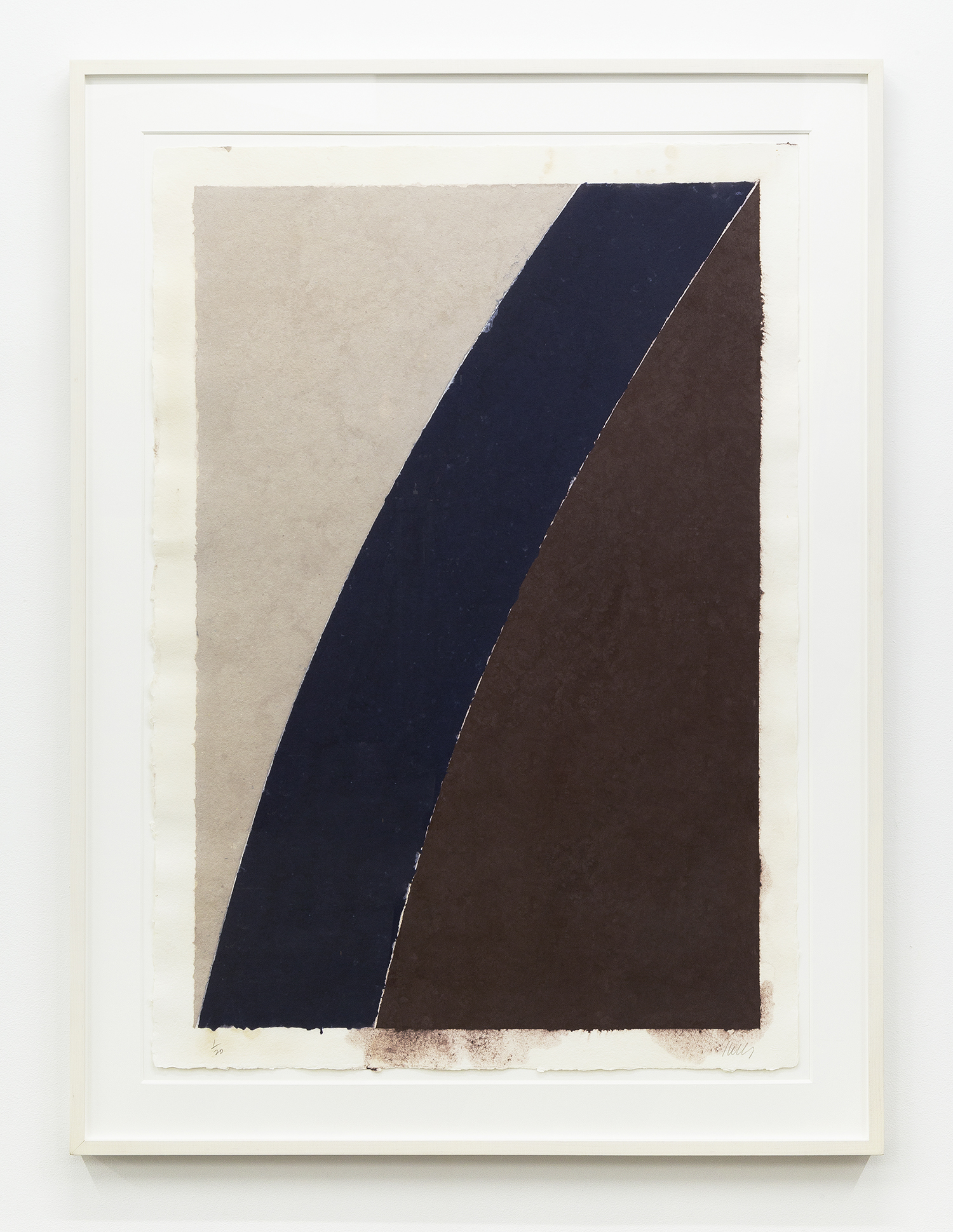 Colored Paper Image XII (Blue Curve and Gray), 1976, Colored and pressed paper pulp, 45 7/8 x 32 1/16 inches (116.5 x 81.4 cm), Edition of 20