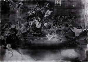 Still Life with Eurofighter, 2018, Graphite, resin, and oil on coated paper, 28 3/8 x 40 1/8 inches (72.1 x 101.9 cm)