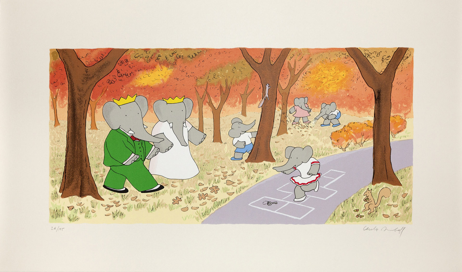 What Could Be Better Than Walking Through Leaves in Autumn?, 2008, Silkscreen, 16 1/2 x 28 1/4 inches (41.9 x 71.8 cm), Edition of 125