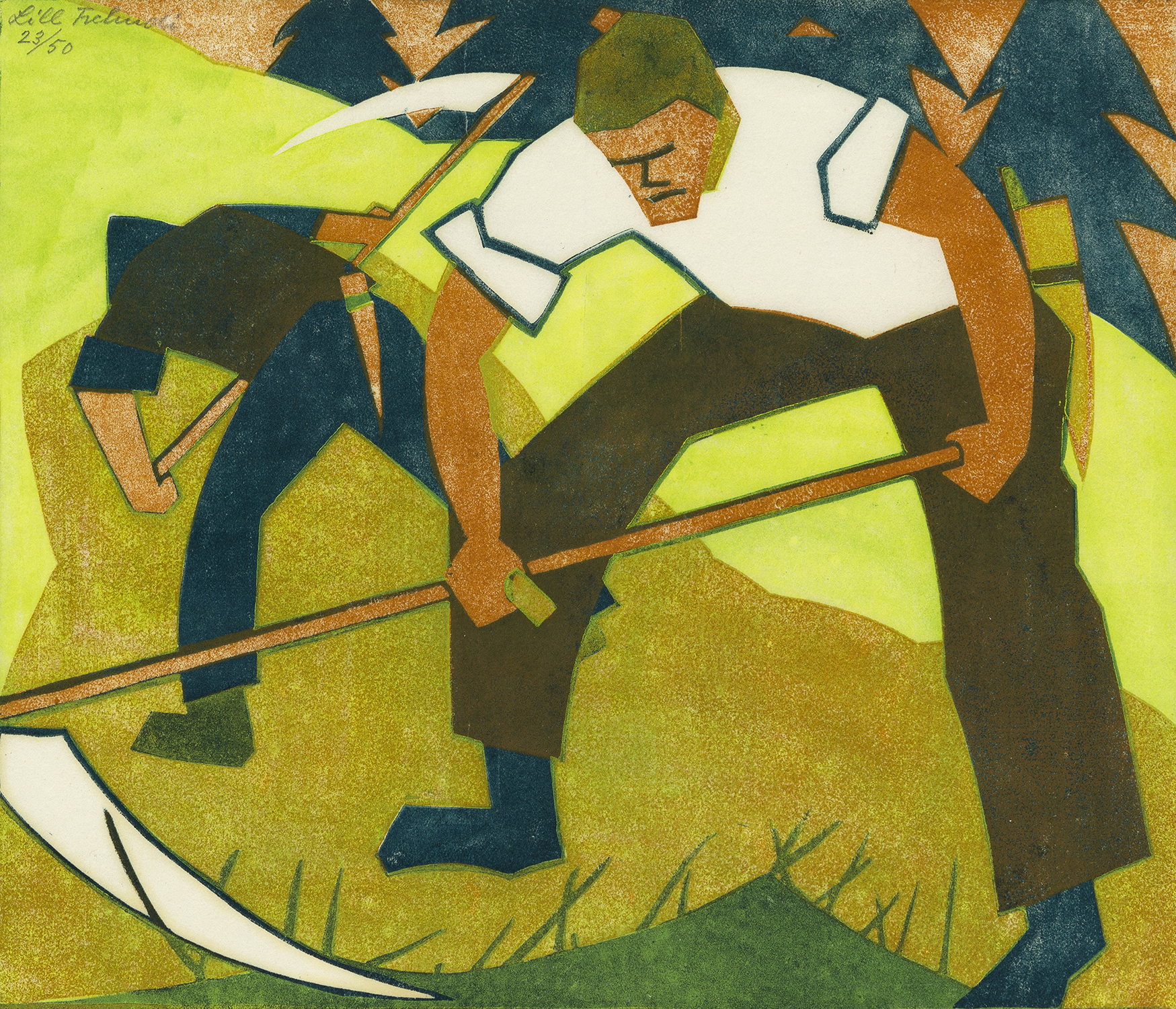 Haymaking, 1932, Linocut, 9 3/4 x 11 1/4 inches (24.8 x 28.6 cm), Edition of 50