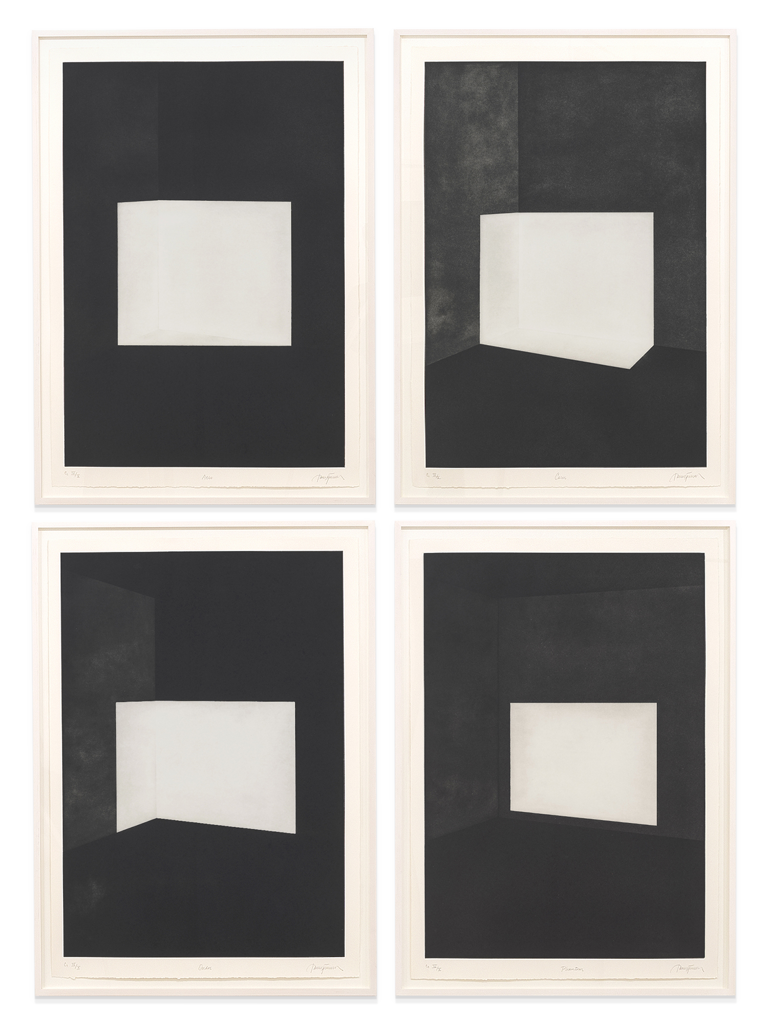 James Turrell First Light (Rectangles), 1989-90 Set of 4 etchings with aquatint 40 1/2 x 30 inches (102.9 x 76.2 cm) each Edition of 30