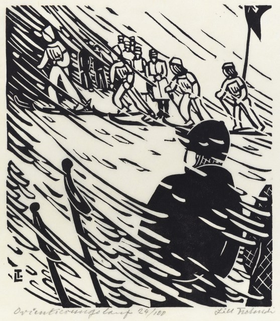 Orientierungslauf, 1944, Linocut, 9 1/2 x 8 1/2 inches (24.1 x 21.6 cm), Edition of 100