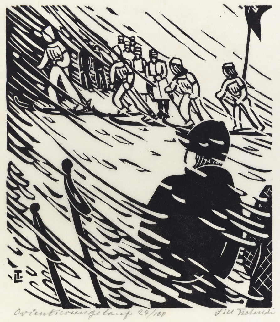 Orientierungslauf, 1944, Linocut, 9 1/2 x 8 1/2 inches (24.1 x 21.6 cm), Edition of 100