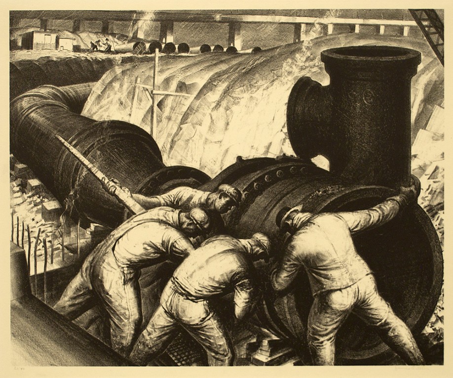 Pipe and Brawn, 1937, Lithograph, 15 x 17 1/2 inches (38.1 x 44.5 cm), Edition of 40