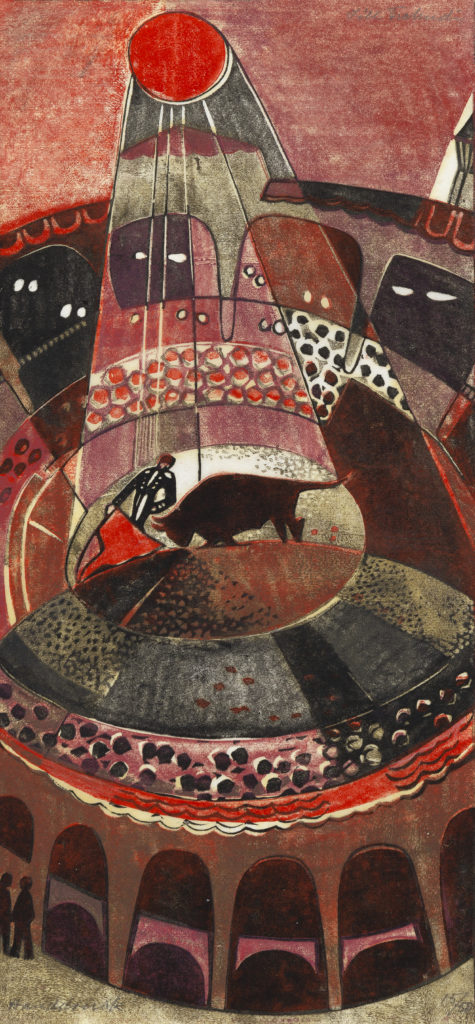 Plaza de Torro, c.1955, Linocut, 18 5/8 x 9 1/4 inches (47.3 x 23.5 cm), Edition of 50