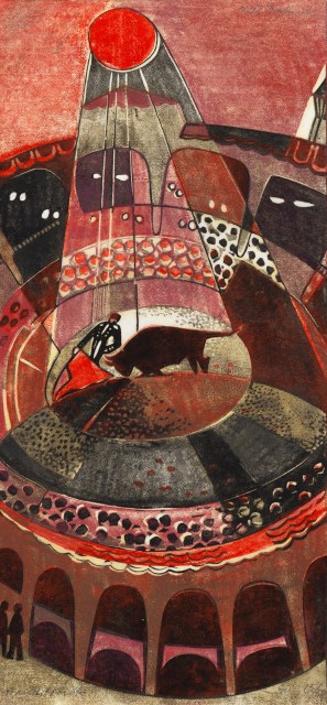 Plaza de Torro, c.1955, Linocut, 18 5/8 x 9 1/4 inches (47.3 x 23.5 cm), Edition of 50
