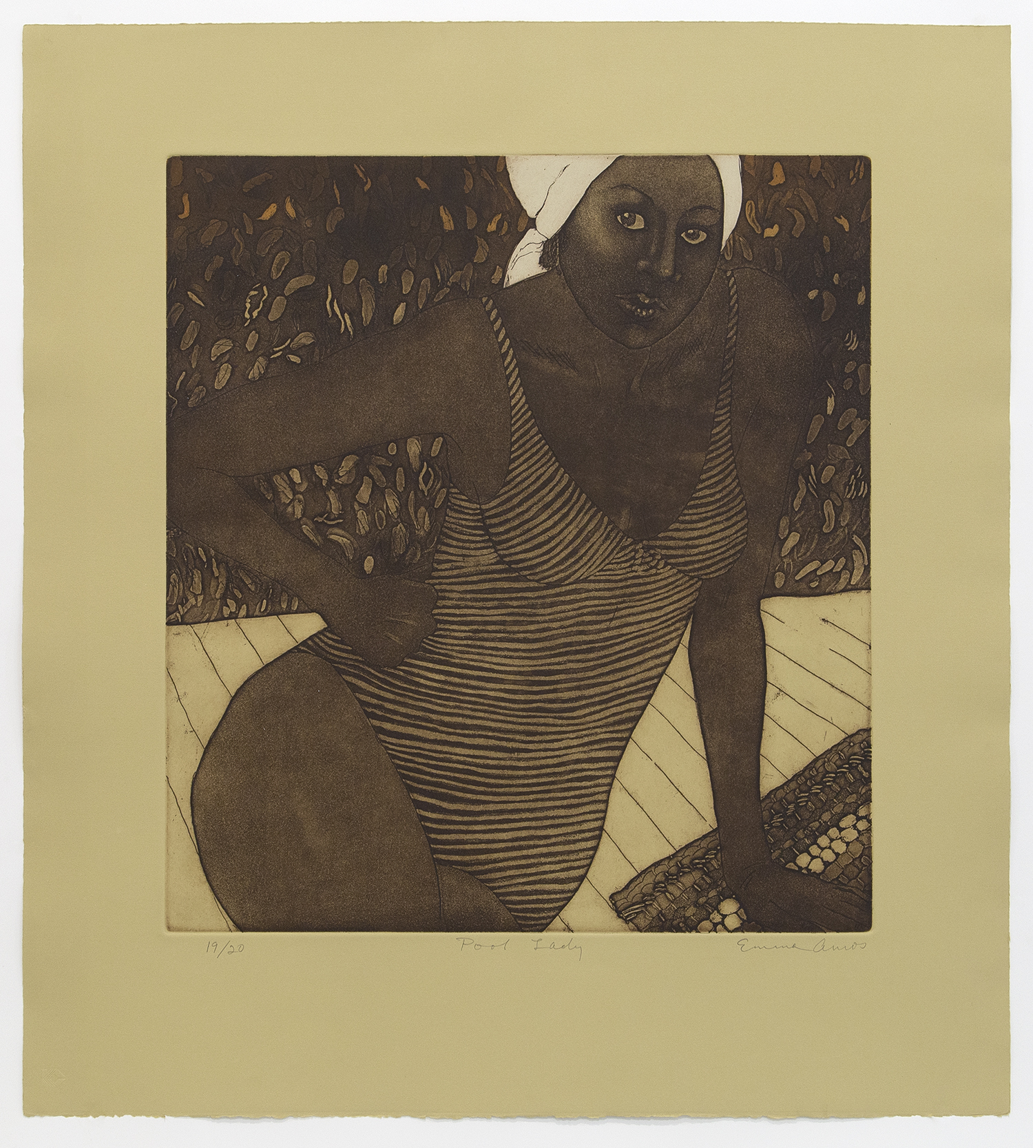 Pool Lady, 1980, Etching, aquatint and stryrene stencil, 23 1/4 x 21 1/4 inches (59.1 x 54 cm), Edition of 20