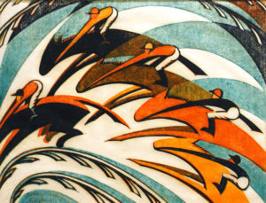 Racing, 1934, Linocut, 11 3/4 x 15 inches (29.8 x 38.1 cm), Edition of 60