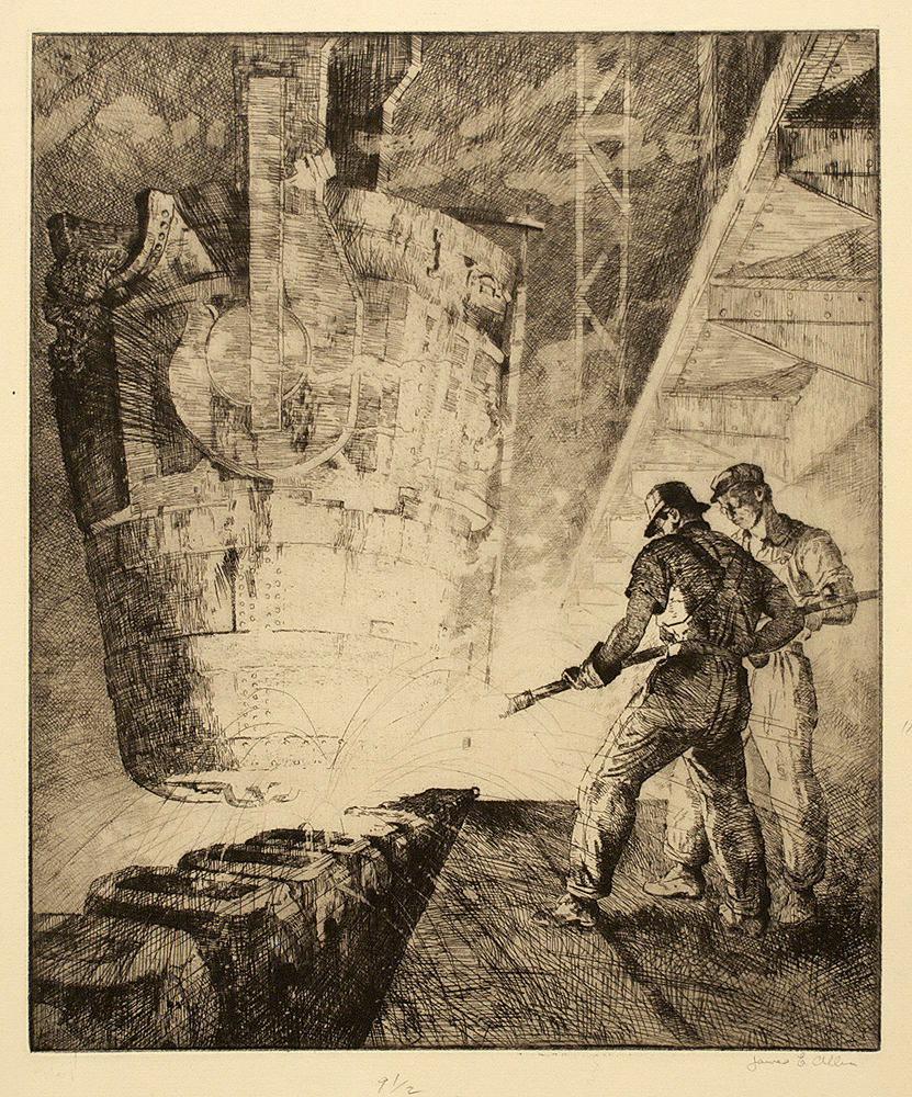 Teeming Ingots, 1935, Etching, 15 1/2 x 12 3/4 inches (39.4 x 32.4 cm, Edition of 20