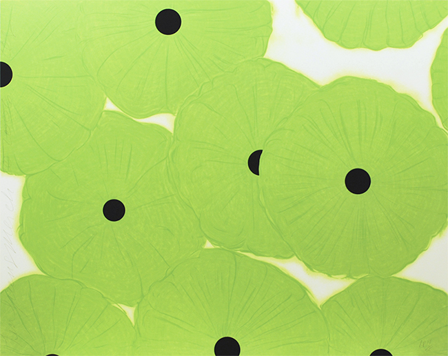 Ten Greens, March 20, 2006, Silkscreen and flock on paper, 48 x 60 inches (121.9 x 152.4 cm), Edition of 25