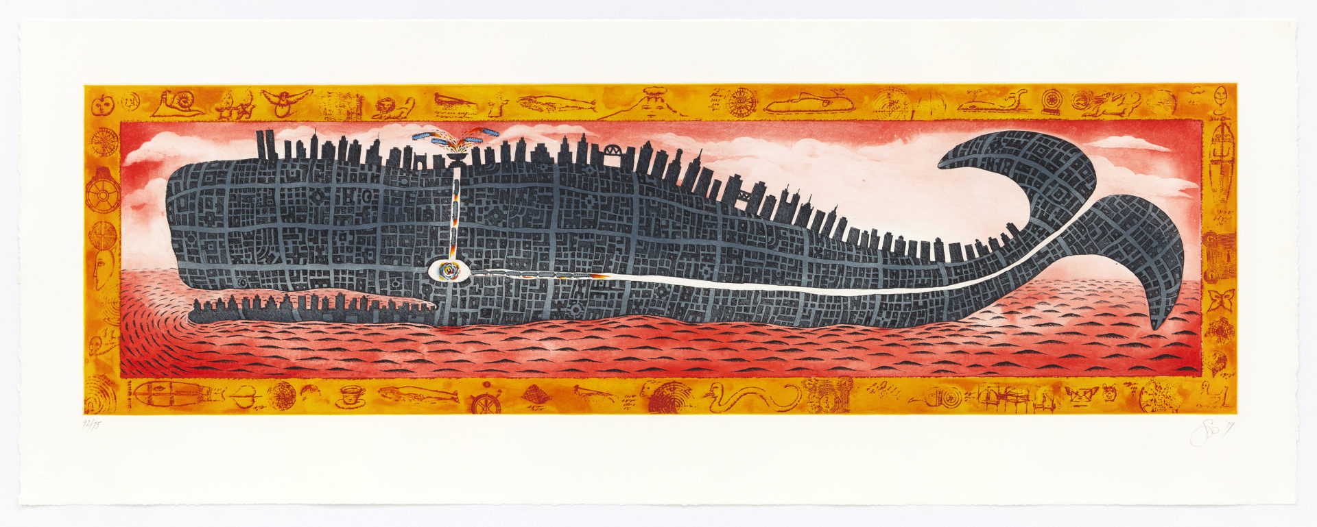 Untitled (whale), 2003, Etching and aquatint, 16 x 42 5/8 inches (40.6 x 108.3 cm), Edition of 75