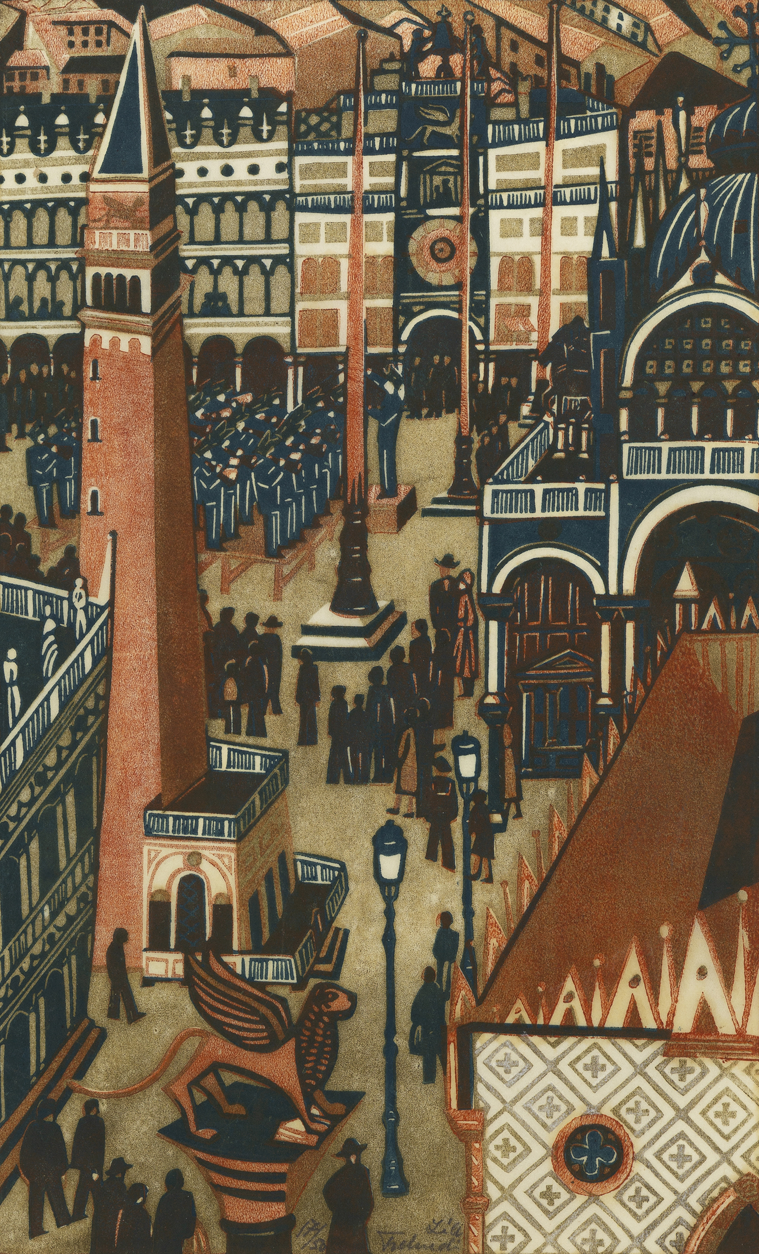Venice, c. 1955, Linocut, 14 3/4 x 10 inches (37.5 x 25.4 cm), Edition of 50
