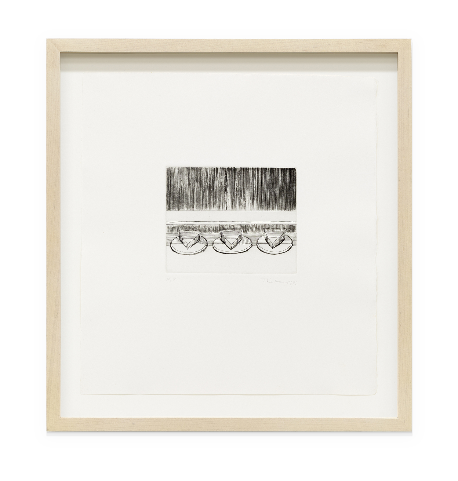 Wayne Thiebaud Case Pies, 1965 Drypoint 11 7/8 x 10 inches (30.2 x 25.4 cm) Edition of 25