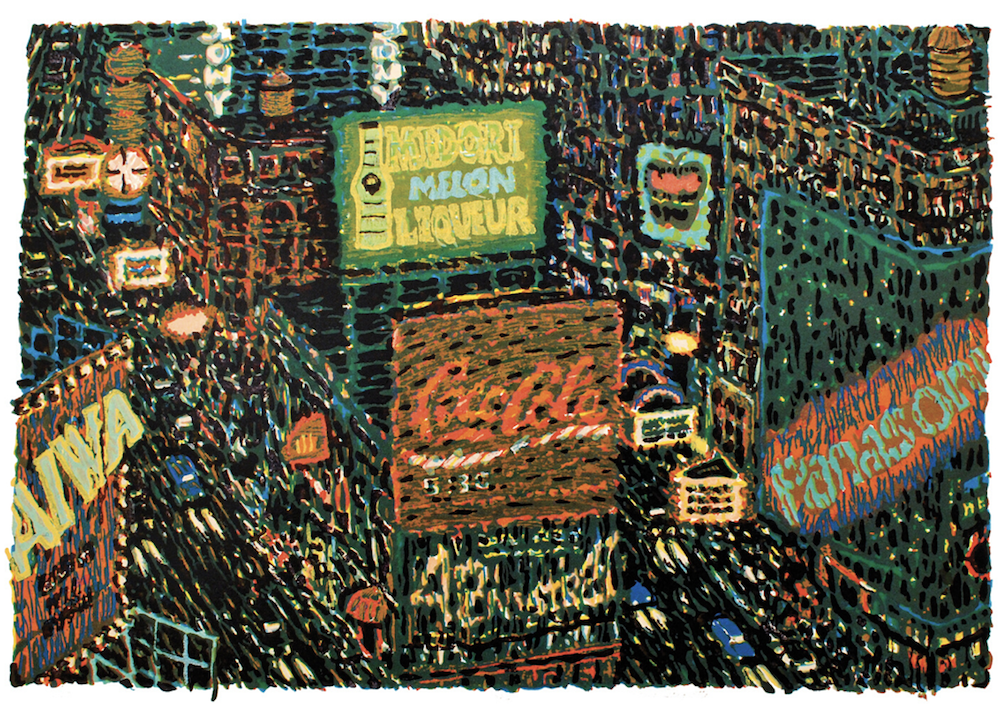 Times Square (Overview), 1987 Woodcut 22 1/4 x 30 inches (56.5 x 76.2 cm), Edition of 35