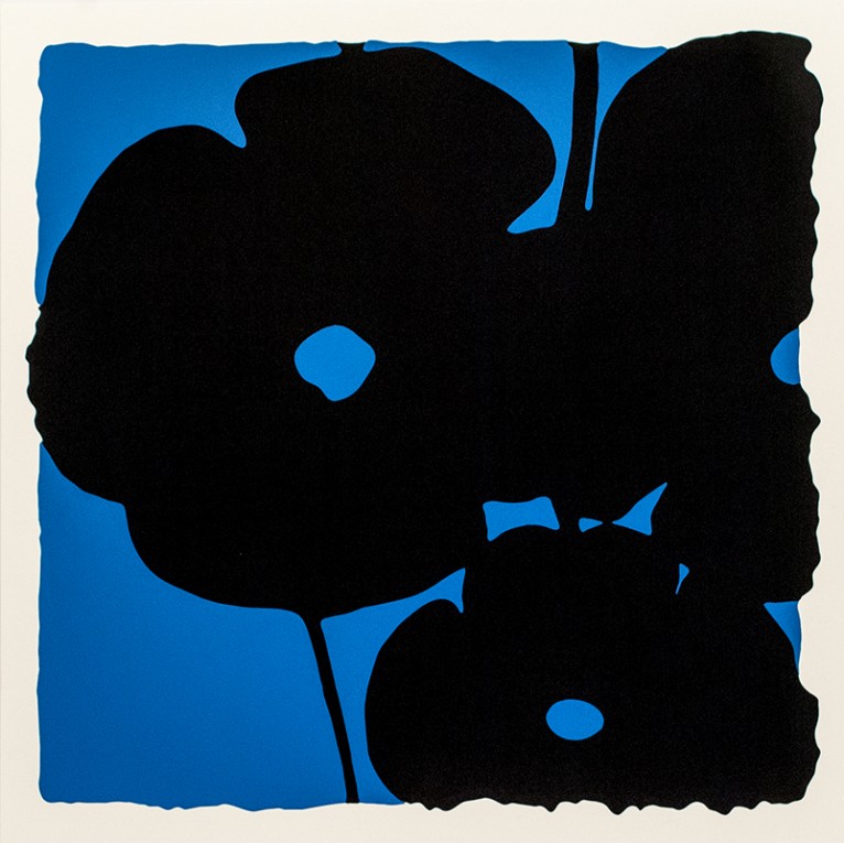 Blue and Black, Nov 6, 2015, 2015, Silkscreen printed in enamel inks with black flocking on 4-ply museum board, 46 x 46 inches (116.84 x 116.84 cm), Edition of 40