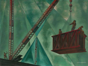 Derricks and Men, 1939, Lithograph