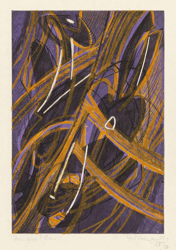 Feu sous l'eau, 1955, Engraving, soft-ground etching and scorper 10 1/4 x 7 inches (26 x 17.8 cm) Edition of 50