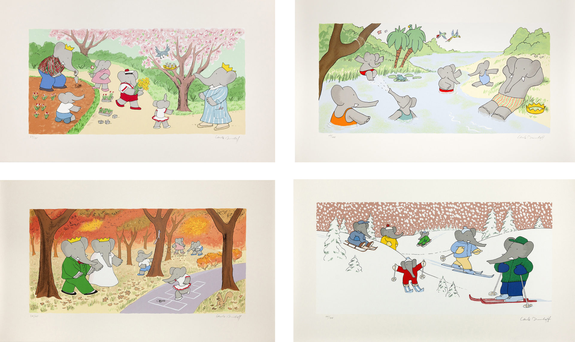 Babar's Four Seasons, 2006, 16 1/2 x 28 1/4 inches (41.9 x 71.8 cm)