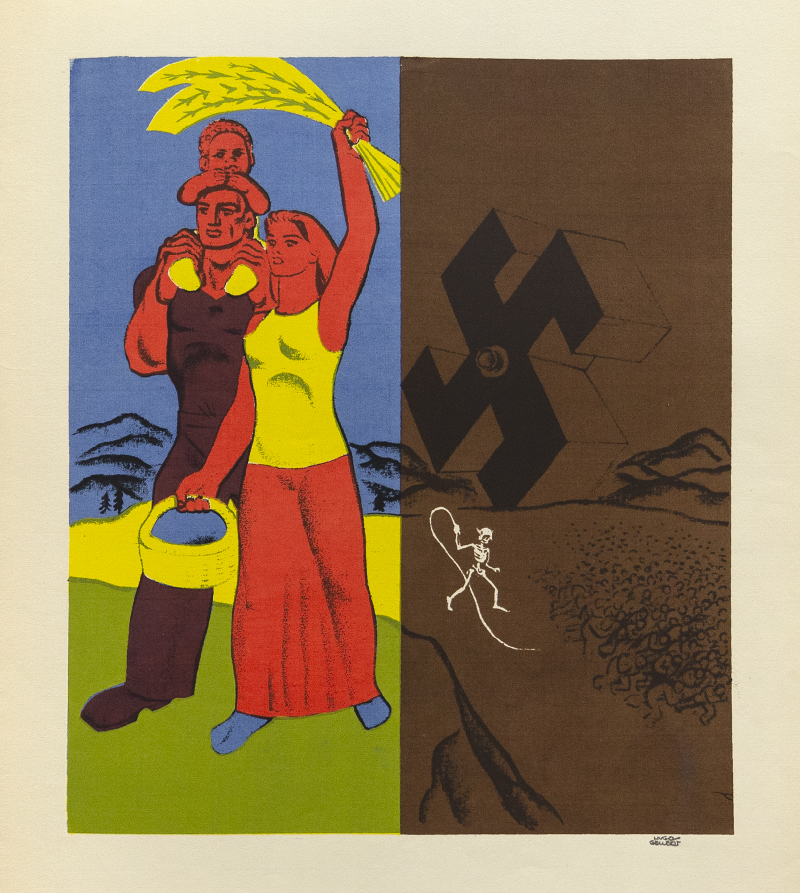 Free World or Slave World, 1943, Silkscreen, 15 x 12 inches (38.1 x 30.5 cm), Edition of 54