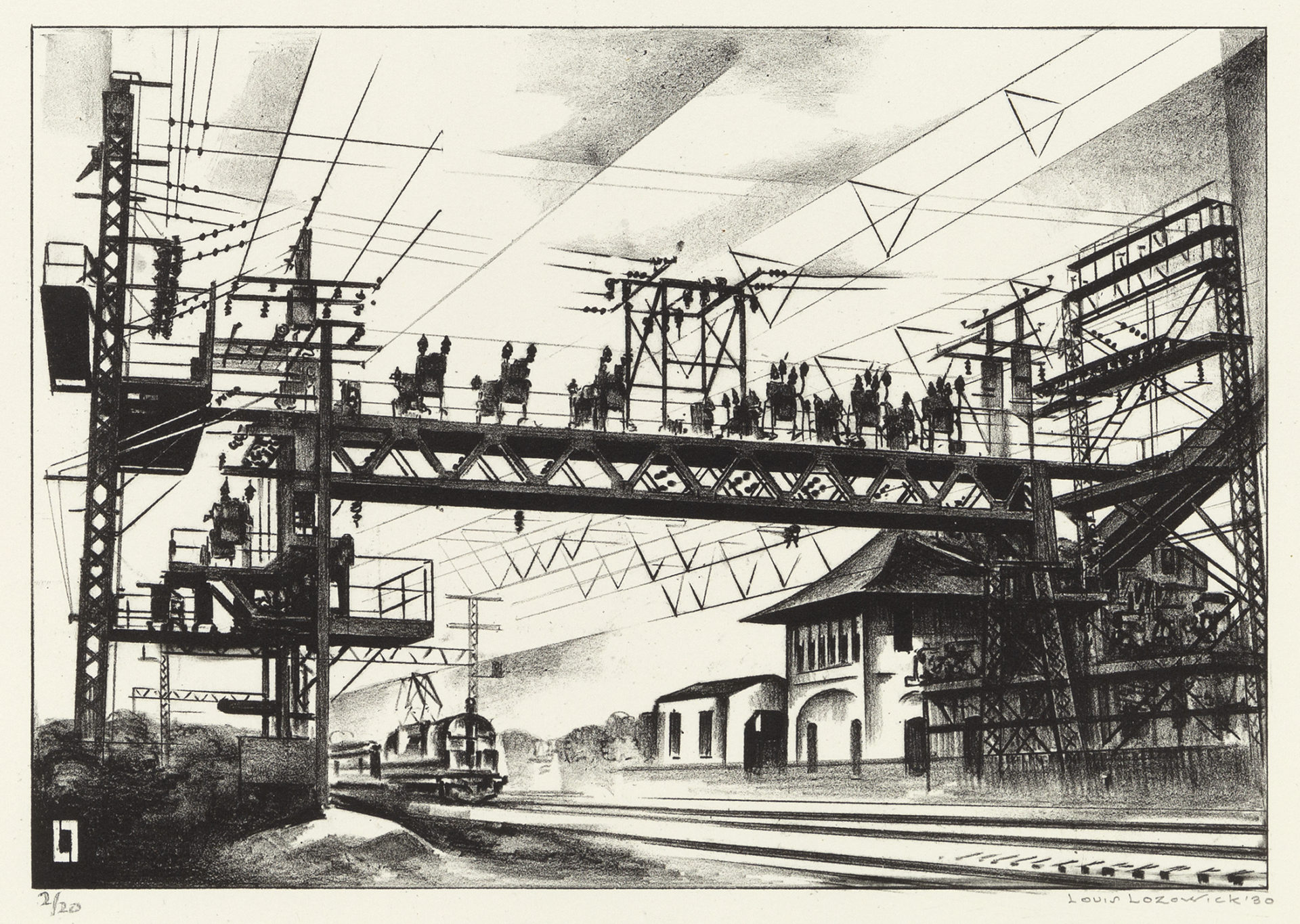 High Voltage Cos Cob, 1929, Lithograph, 6 9/16 x 9 7/16 inches (16.7 x 24 cm), Edition of 20