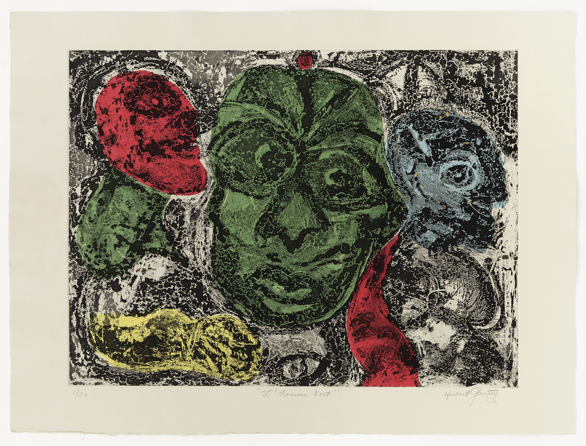 L'Homme Vert, 1993, Etching with chine-collé22 x 30 inches (55.9 x 76.2 cm), Edition of 20