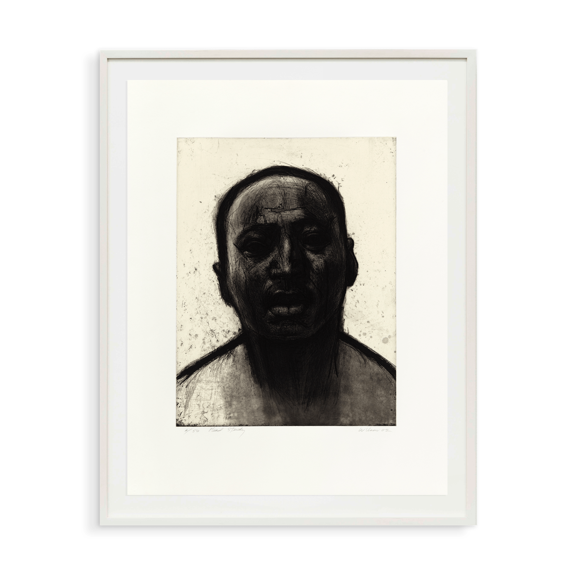 John Wilson Head Study, 2002 Etching Image Dimensions: 20 x 15 3/8 inches (50.8 x 39.1 cm) Paper Dimensions: 29 x 22 1/2 inches (73.7 x 57.2 cm) Edition of 50