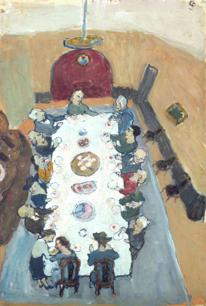 Dinner Party, 1940-42, Gouache on paper