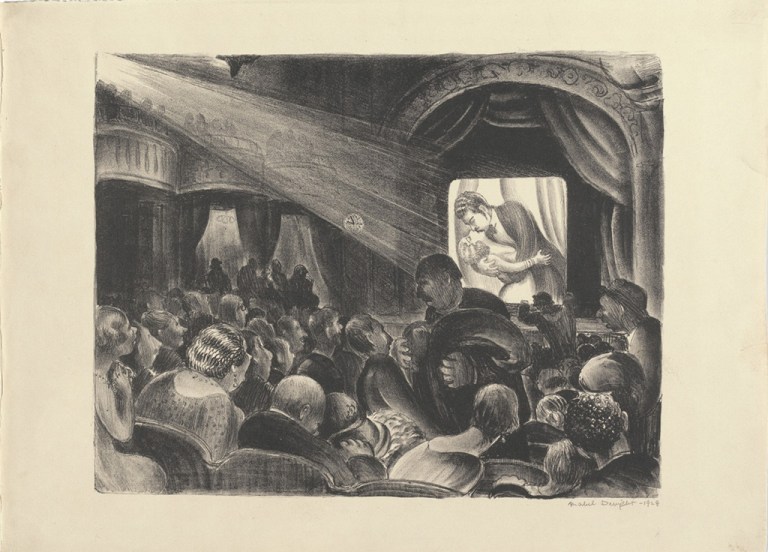Mabel Dwight The Clinch, 1928 Lithograph Image: 9 x 11 5/8 inches (22.9 x 29.5 cm) Paper: 10 3/8 x 13 inches (26.4 x 33 cm) Edition of 50 Collections: Bibliothèque Nationale, Fogg, MoMA, Philadelphia, Whitney, Wolfsonian, Yale