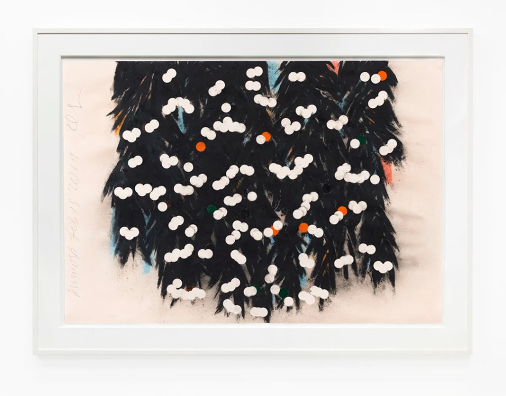 Mimosa Feb 19 2019, 2019 Conte crayon, charcoal and enamel on paper 27 1/2 x 39 1/2 in (69.8 x 100.3 cm)