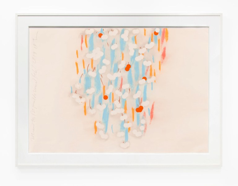 Mimosa (St Paul de Vence) Feb 7 2019, 2019 Conte crayon, enamel and graphite on paper 27 1/2 x 39 1/2 in (69.8 x 100.3 cm)