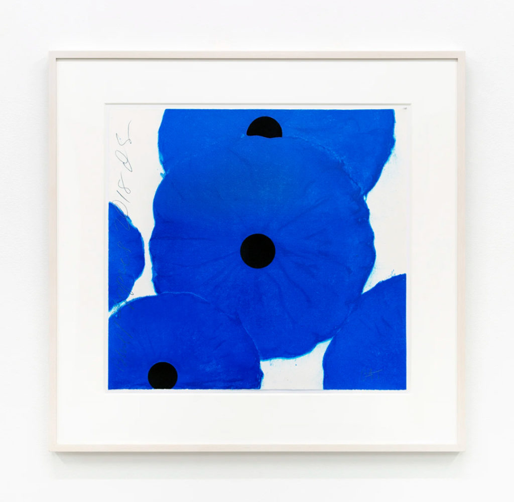 Blue Poppies, 2018, 2018 Screen print in 11 colors with flocking 19 x 20 in (48.3 x 50.8 cm) Edition of 80