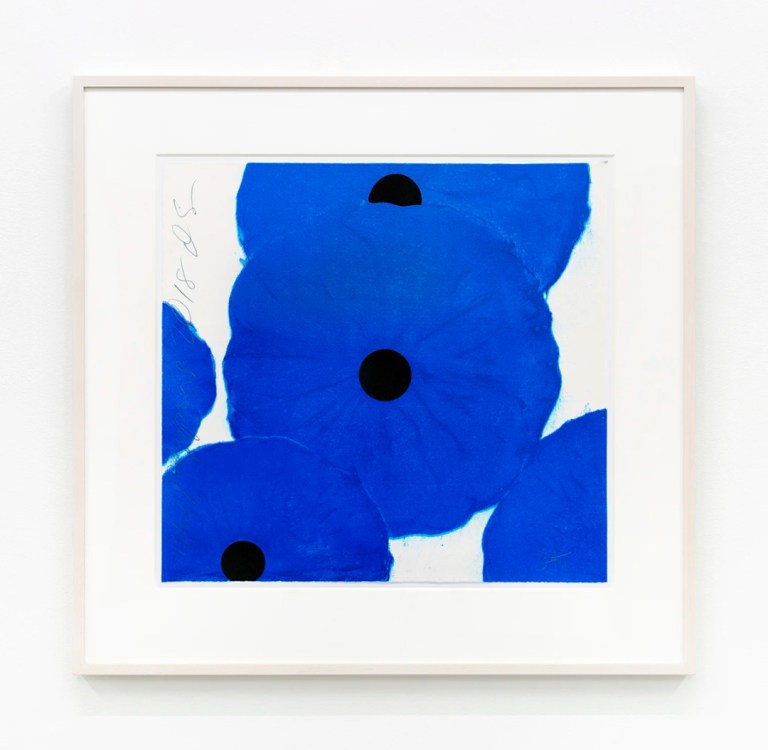 Blue Poppies, 2018, 2018 Screen print in 11 colors with flocking 19 x 20 in (48.3 x 50.8 cm) Edition of 80