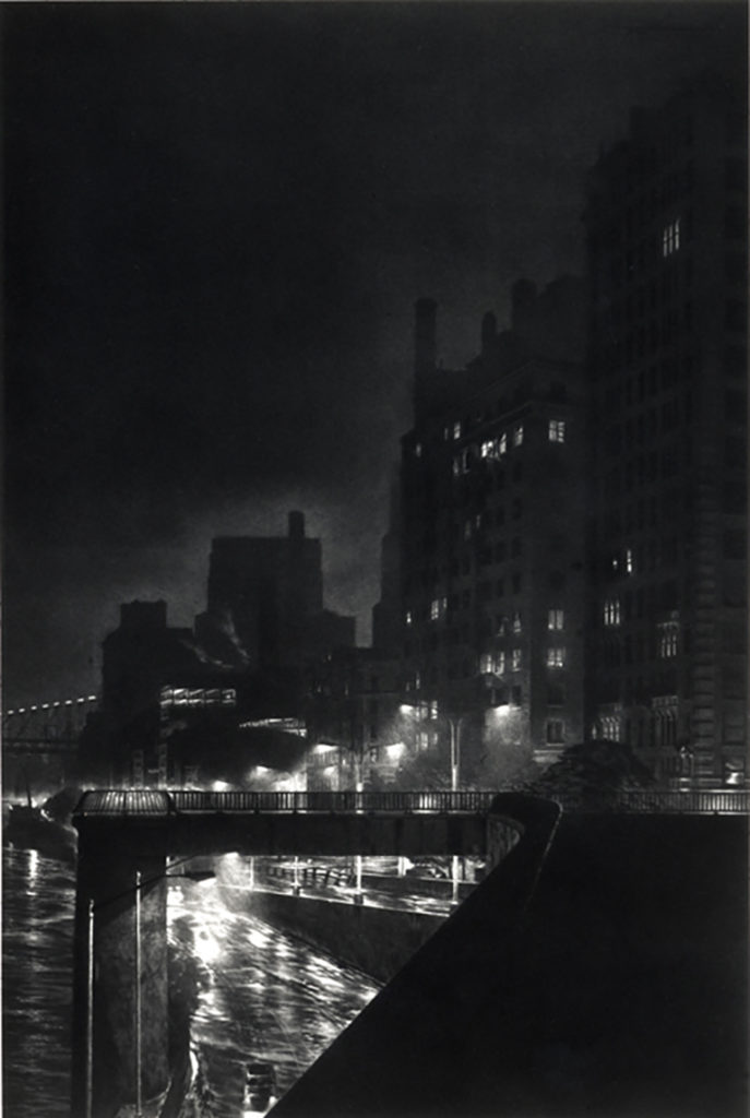 Craig McPherson FDR Drive, 1993 Mezzotint 41 1/2 x 29 1/2 inches (105.41 x 74.93 cm) Edition of 90 Collections: Blanton, FAMSF, Fitzwilliam Museum, MIA, National Gallery, Washington DC, Whitney, Wichita Art Museum