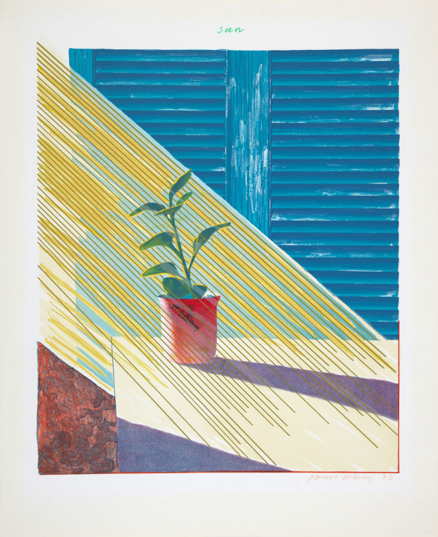 David Hockney. The Weather Series-Sun, 1973. Susan Sheehan Gallery