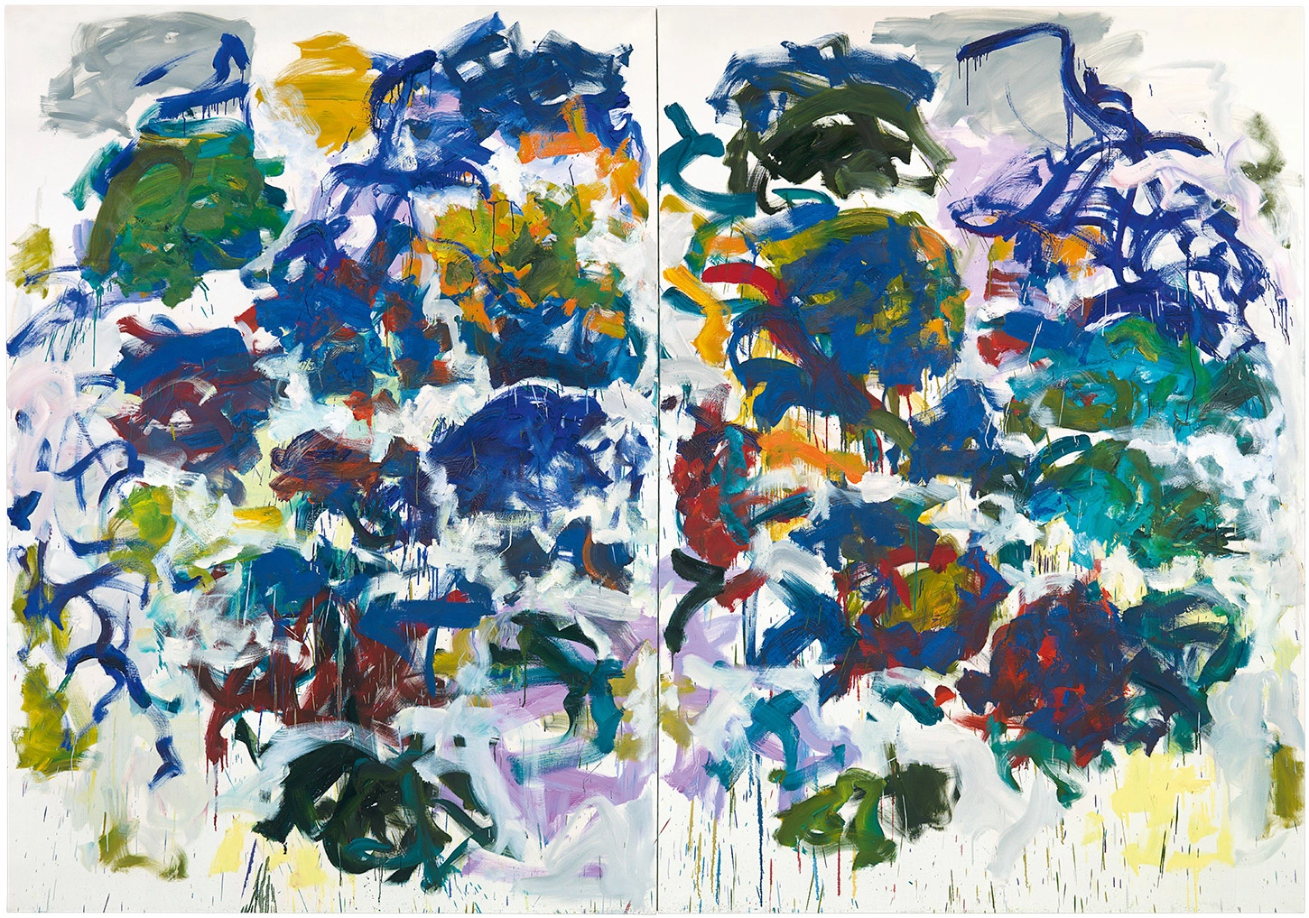 Joan Mitchell, Sunflowers (1990–91). Photo by Brian Buckley; collection of John Cheim; ©estate of Joan Mitchell.