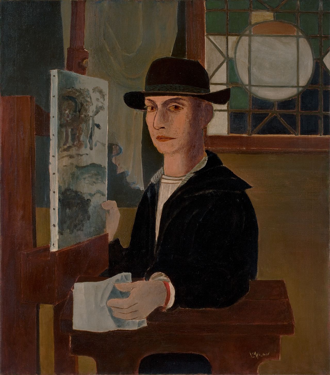 Roy Lichtenstein, 'Self-Portrait at an Easel' (c. 1951-1952)