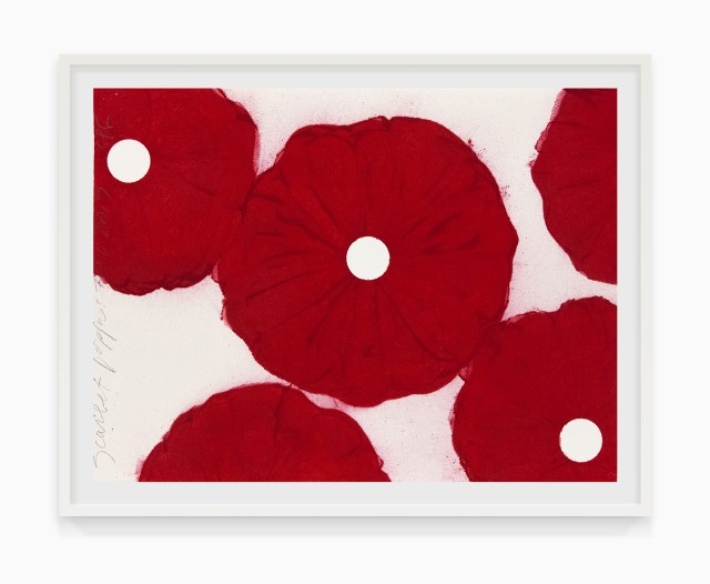Donald Sultan Scarlet Poppies Feb 6 2017, 2017 Conte crayon on paper 22 1/2 x 30 inches (57.2 x 76.2 cm)