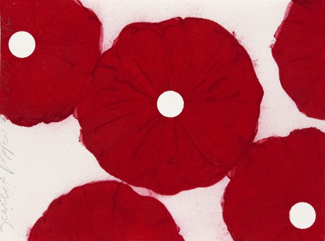 Donald Sultan Scarlet Poppies Feb 6 2017, 2017 Conte crayon on paper 22 1/2 x 30 inches (57.2 x 76.2 cm)