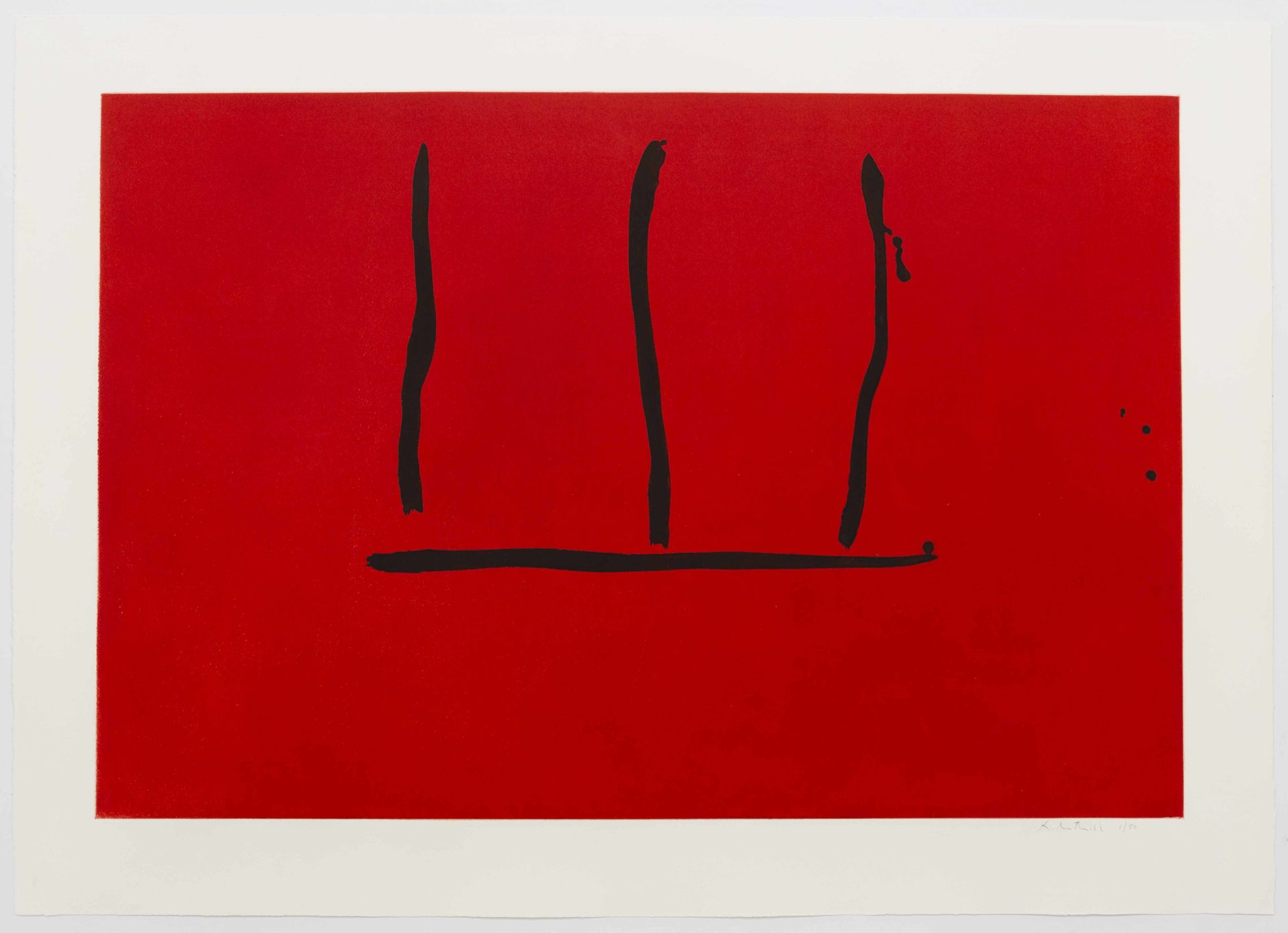 Robert Motherwell Untitled (E. & B. 135), 1972-73 Aquatint and lift-ground etching 29 1/2 x 41 1/4 inches (74.9 x 104.8 cm) Edition of 50