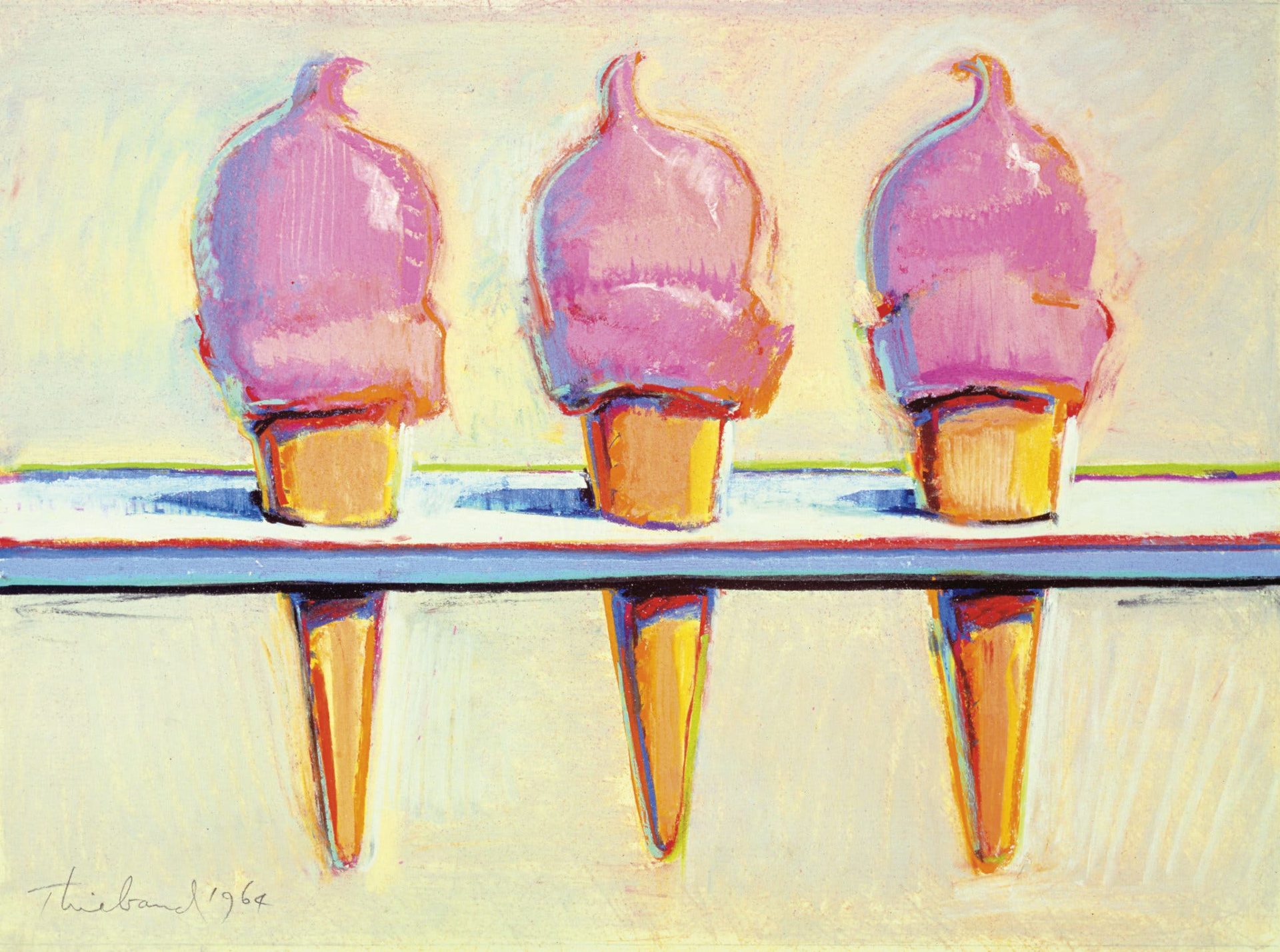 Wayne Thiebaud, “Untitled (Three Ice Creams),” 1964.