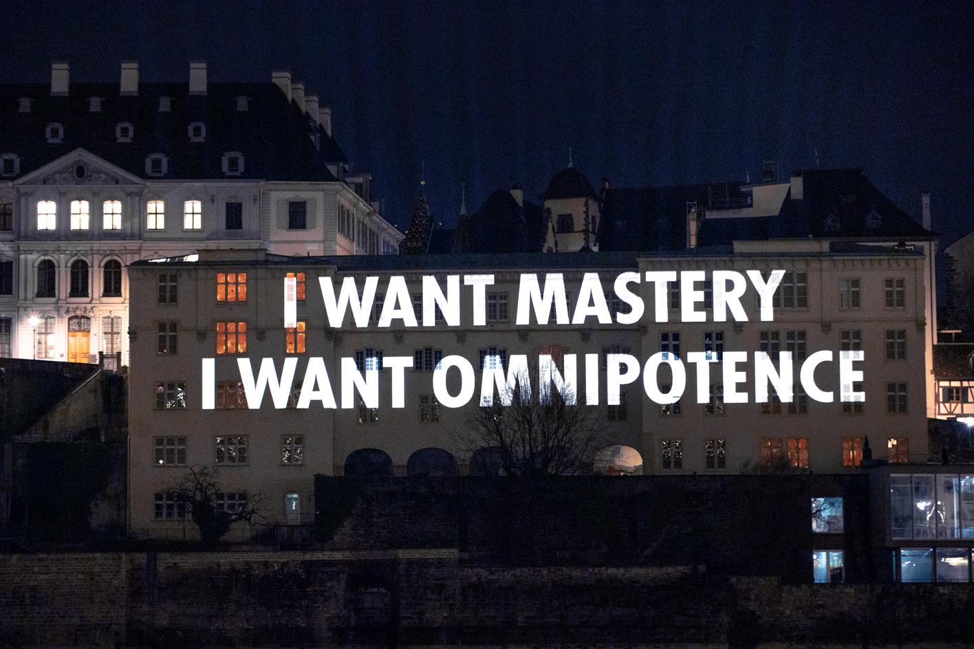 Louise Bourgeois x Jenny Holzer projections, Alte Universität, Basel, 2022. Excerpts from Louise Bourgeois’ personal writings, used with permission of the Louise Bourgeois Archive. © The Eastern Foundation/ Licensed by ProLitteris and VAGA at Artists Rights Society (ARS), NY