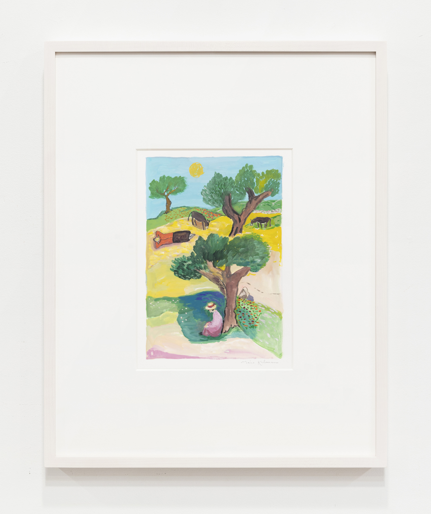 Maira Kalman Gertrude Sleeping Under a Tree, 2019 Gouache Image Dimensions: 9 1/8 x 6 inches (23.2 x 15.2 cm) Paper Dimensions: 14 1/8 x 11 1/8 inches (35.9 x 28.3 cm)