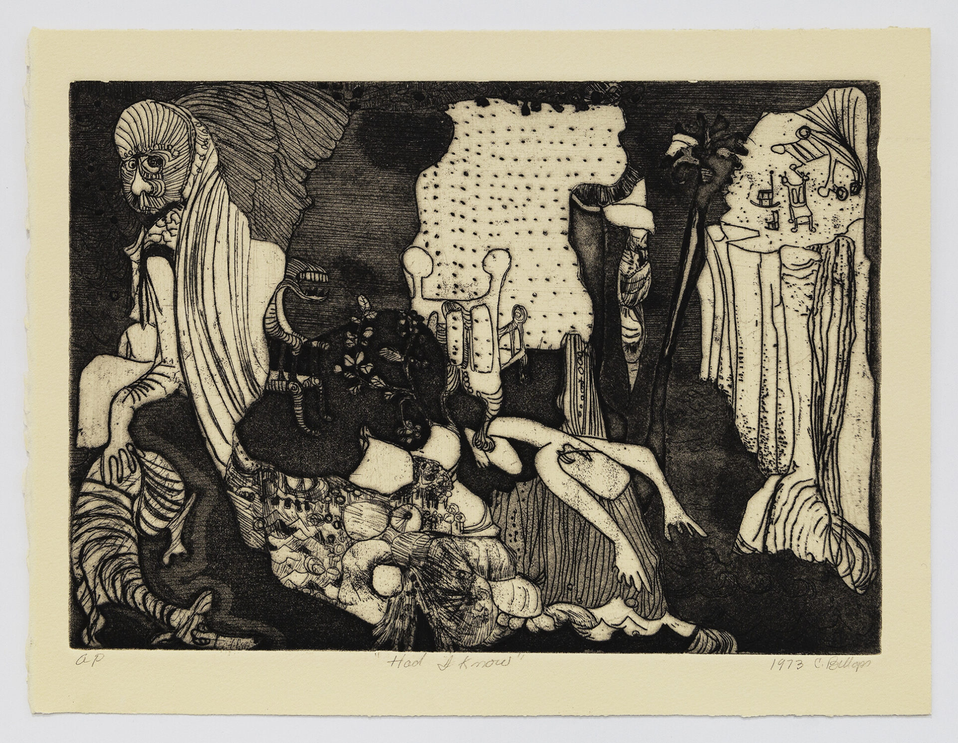 Camille Billops, Had I Know, 1973, Etching and aquatint, 10 x 13 inches (25.4 x 33 cm), Edition of 10